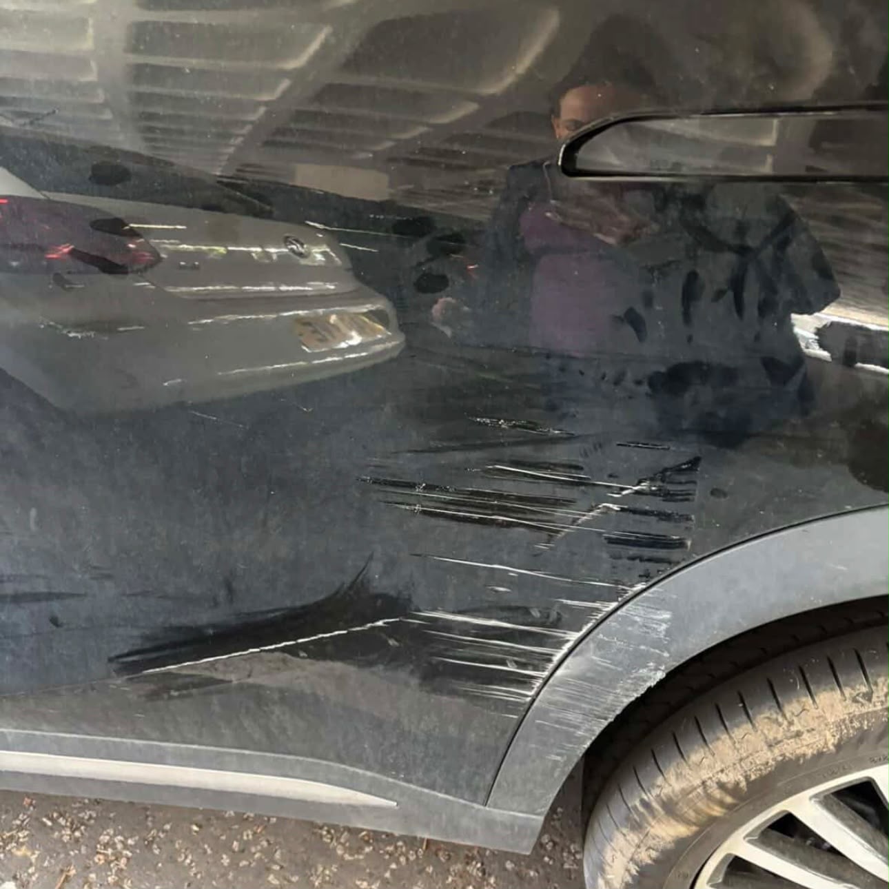 Door Scratch Repair before repair